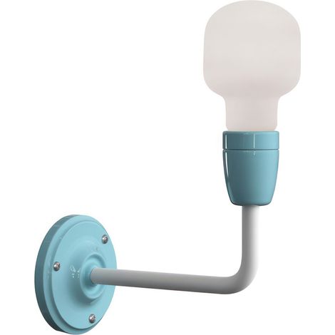 Fermaluce Color, lampada a muro in metallo e porcellana con estensione curva