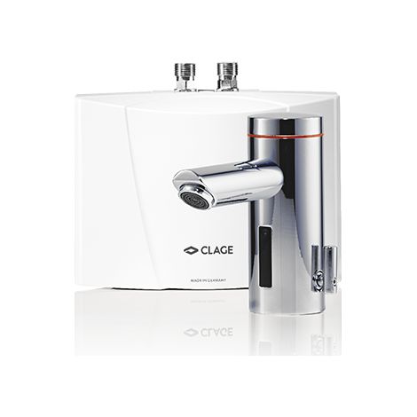 CLAGE MBX 7 Lumino, chauffe-eau instantané électrique petit modèle avec robinet à capteur, électronique, 6.5 kW / 400 V, 1500-15117