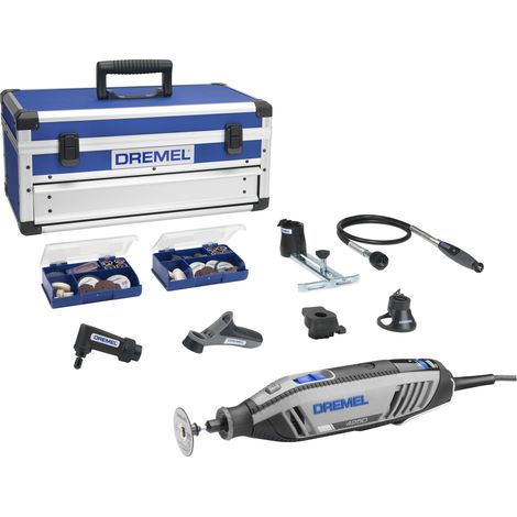Outil rotatif Dremel 4250 175 W, jeu d'outils multifonctions avec 6 embouts et 128 accessoires, moteur 175 W avec électronique constante, vitesse variable 5 000-35 000 1/min (1/3)