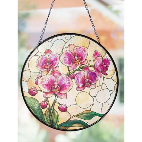 Attrape-soleil vitrail 15 cm, fenêtre suspendue, fleurs suspendues