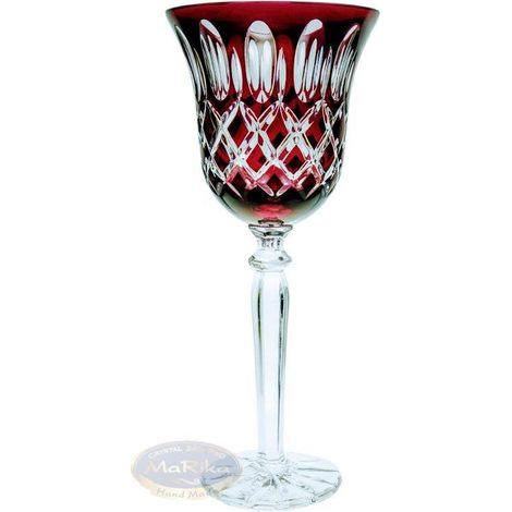 Copas de vino de cristal rubí de 280 ml, marca Krata Olive. (1/2)