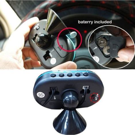 Thermomètre voiture numérique - Voltmètre double température Rétroéclairage LED - Véhicules 12V 24V - Numérique (1/4)