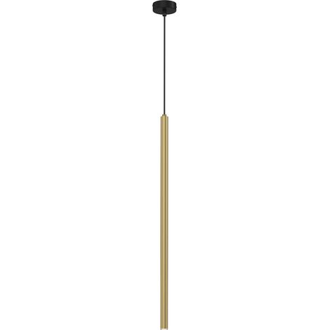 Suspension tube longue noire laiton Yoru G9 8W Luminex