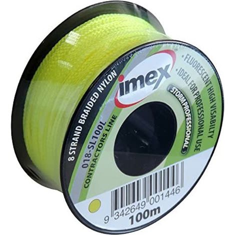 x10 GRETTZ Yellow 100m Stringline High Visibility Fluorescent Braided Nylon