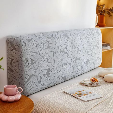 150cm Housse de tête de lit double, couvretête de lit double, élastique, protection de tête de lit, couleur unie, housse de tête de lit, lit double, , gris clair (1/5)