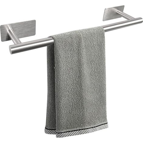 Toallero autoadhesivo de acero inoxidable para baño, resistente (cepillado, 40 cm) (1/4)