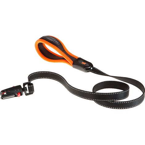 Ferplast ERGOFLUO MATIC G Guinzaglio per cani con innovativo moschettone automatico e maniglia imbottita. Varie misure e colori.. Variante G20/120 - Misure: 20 mm x L 120 cm - Arancione