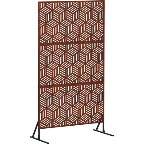 Écran de confidentialité 100 x 50 x 180 cm Acier patiné Rouillé - vidaXL (1/5)