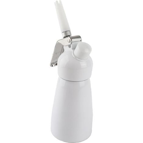 Tragbarer Cremespender (250 ml), aus rotem Aluminium, weiß (1/5)