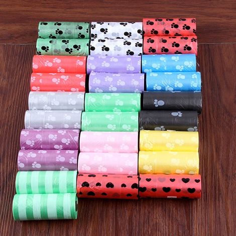 Sacs à déchets pour animaux de compagnie - 150 pièces - 10 rouleaux - biodégradables - 26 x 32 cm - pour chiens et chats (1/3)