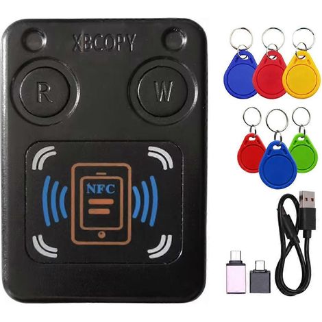 NFC/RFID-Smartcard-Lesegerät/Kopierer + 3XUID/CUID-Schlüsselanhänger
