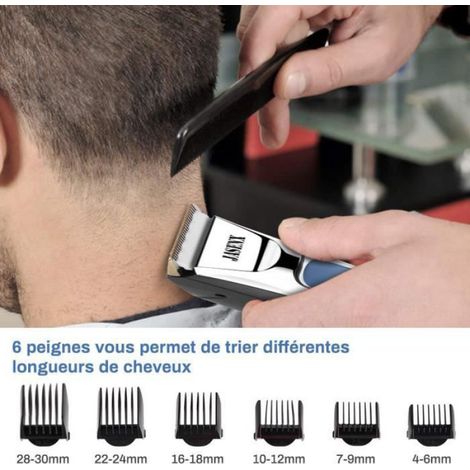 Tondeuse Cheveux Professionnelle Tondeuse Barbe Electrique avec Ecran LCD Sans Fil Rechargeable avec 7 Sabots pour Enfants Adultes (1/4)