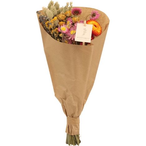 Bouquet de Fleurs Séchées Naturelles Multicolore Style Champêtre Ø15 cm H35 cm - PANGIVO (1/4)
