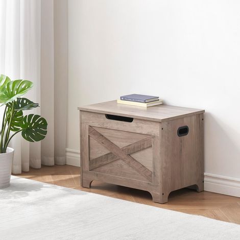 Banc à Chaussures avec Coffre de Rangement 60 cm, Assise Rembourrée Marron Clair (1/5)