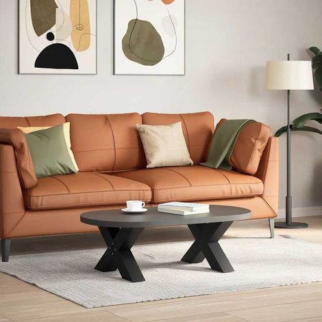 Maison Exclusive - Couchtischbeine X-Form 2 Stk. Schwarz 50x(30-3