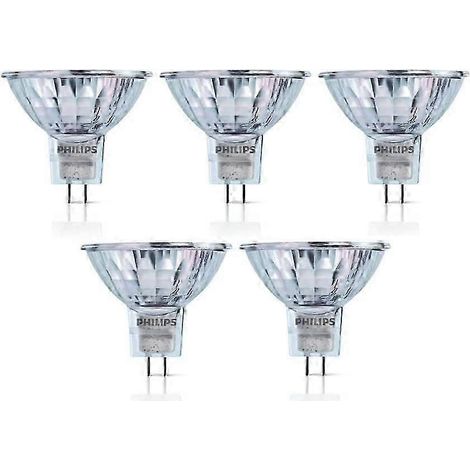 Lot de 5 ampoules halogènes Philips 12V MR16 50W GU5.3 36D 4000h dimmables halogènes dichroïques 58845100 (1/4)