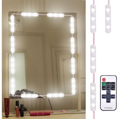 Miroir cosmétique lumineux LED pour salle de bain – 30 diodes, luminosité réglable par touche, montage mural, design moderne et fonctionnel (1/2)
