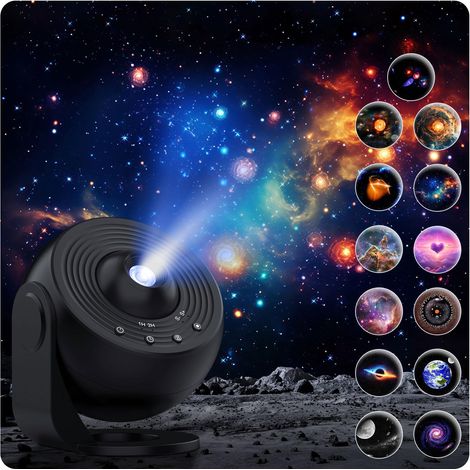 Projecteur de galaxie pour chambre à coucher, projecteur d'étoiles Elec3 avec bouton réglable, projecteur de planétarium 13 en 1 pour enfants, projecteur de voie lactée avec minuterie, lampe de (1/5)
