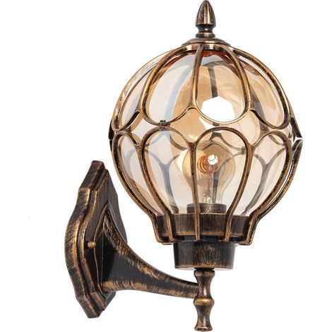 Lampe Murale Extérieure Aluminium Brindox Laiton (1/5)