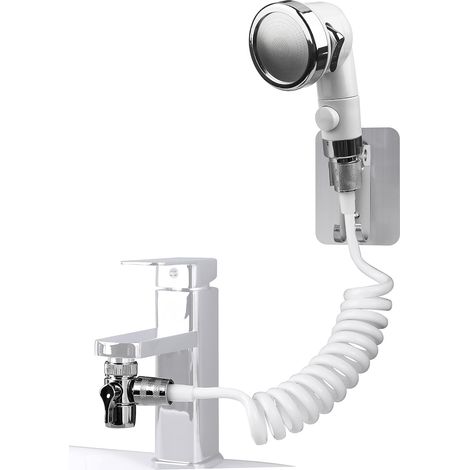 Douchette avec flexible, pommeau de douche mural avec robinet adaptateur, shampoing pour animaux de compagnie nouveau-nés et personnes âgées handicapées dans une salle de bain spa