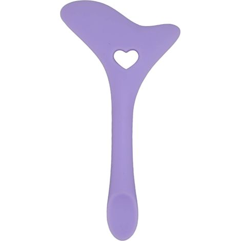 Applicateur de maquillage des yeux en silicone violet réutilisable, outil à eye-liner avec crème applicateur pour ombre à paupières et mascara. (1/5)