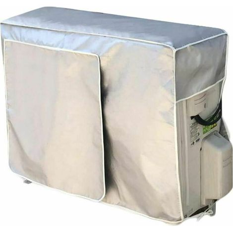 Außenklimaanlagen-Abdeckung, wasserdichte und staubdichte Abdeckung, Außenklimaanlagen-Abdeckung für den Hausgebrauch (92 x 35 x 69 cm), silberfarben, 1 Stück