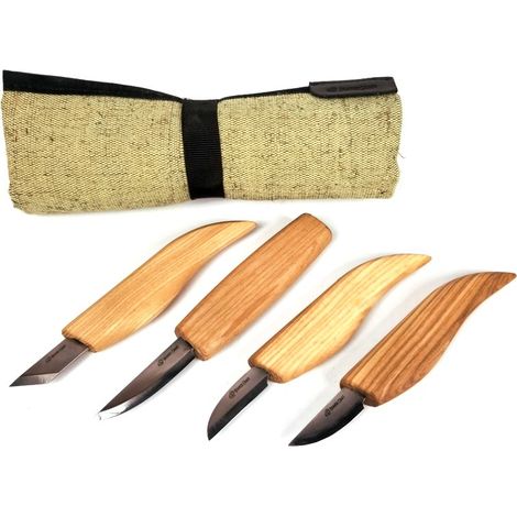 Juego de 4 cuchillos básicos para tallar Beaver Craft S07