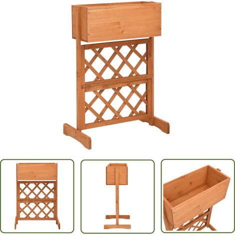 The Living Store Jardinière à treillis de jardin Orange 45x30x74cm Bois de sapin - Jardinière À Treillis - Jardinière Extérieure - Pot De Fleurs - Plante Grimpante - Support Pour Plantes Grimpantes (1/5)