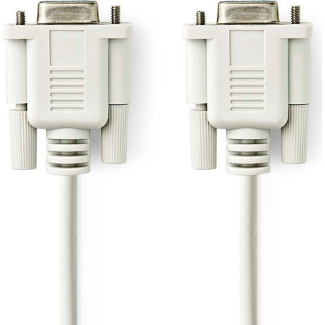 Cable de modem cero d sub hembra de 9 pines d sub hembra de 9 pines niquelado 200 metros redondo pvc marfil etiqueta