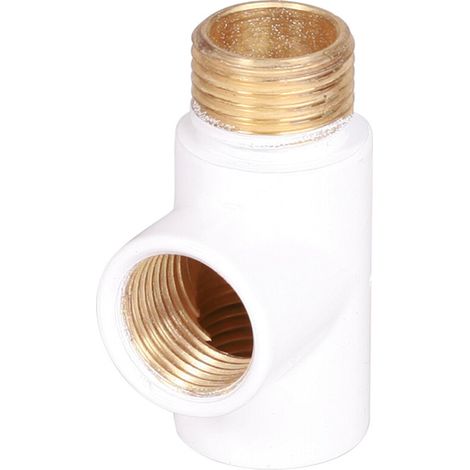 Pieza en T para calentador, GZ 1/2"-GW 1/2"-GW 1/2", RAL 9016