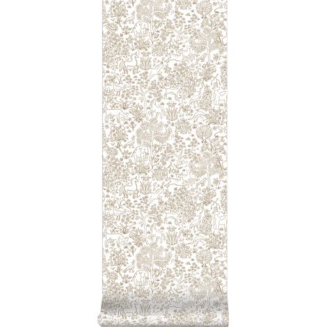 Superfresco Easy - Vliestapete - Puck Weiss-Ocker - 10m x 52cm