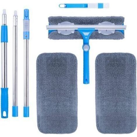 3-en-1 Nettoyeur de Raclette Vitre Kit(31CM) avec Manche Telescopique,Extensible Balai Lave vitre avec Raclette pour Fenêtres/Voiture (1/5)
