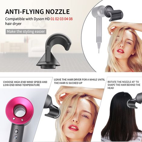Compatible avec l'accessoire anti-mèches pour sèche-cheveux Dyson Supersonic HD01, HD02, HD03, HD04, HD08 et HD15 (1/4)
