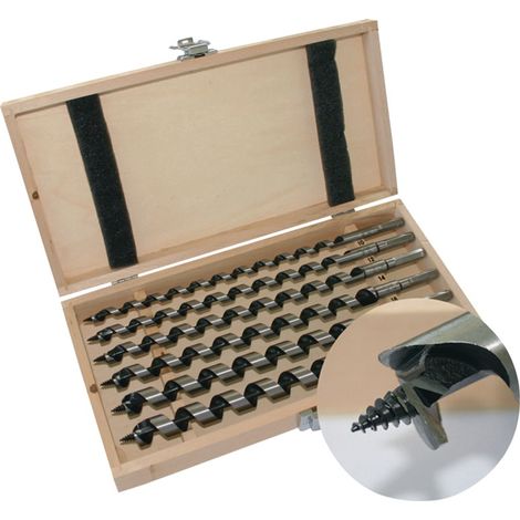 TECWERK Schlangenbohrersatz 8-tlg.L.230mm 6-20mm in Holzkassette TECWERK