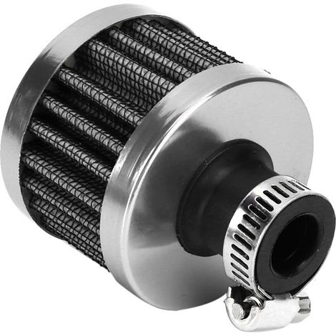 Filtre à air 13mm avec joint et collier, accessoire automobile universel argenté