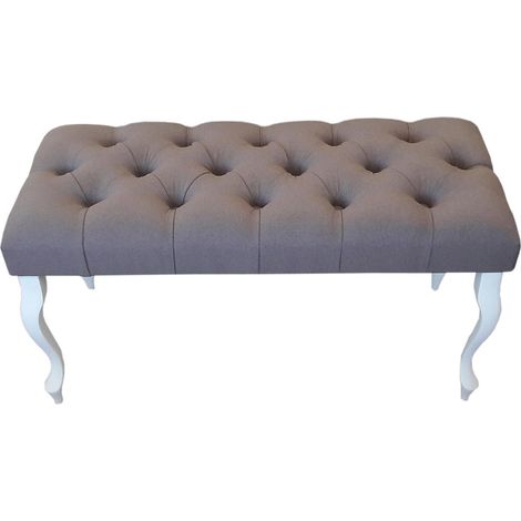 Banc, bout de lit capitonné taupe 90x40x40 cm (1/5)