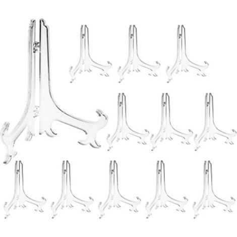 12 Supports Assiettes Pliants Transparents 7.5cm (1/5)