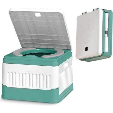 Toilettes de camping portables pliables avec 20 trousses de toilette – Hygiéniques avec récipient anti-fuite – Pour véhicules et activités plein air (1/5)