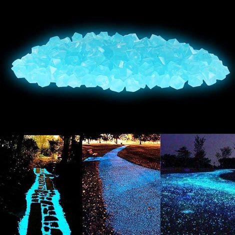 300 Pierres Lumineuses, Galets Résine Lisses, Décoratives Extérieur pour Aquarium/Jardin/Allées/Entrées (Bleu Lac) (1/5)