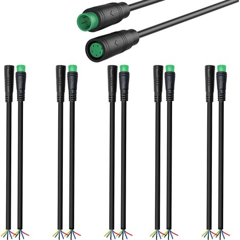 5 Paires Connecteur Câble d'extension étanche 5 pin,pour vélo électrique Prise câble Femelle et mâle,câble Connecteur 5 Pin pour éclairage de vélo électrique,projets de vélo DIY (20 cm) (1/5)
