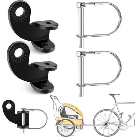 2 Fahrradanhängerkupplungen, Kohlenstoffstahl, 2 U-Bügel, 12,2 mm, kompatibel mit Mountainbikes und Falträdern, Kinder- und Hundeanhängern (1/5)