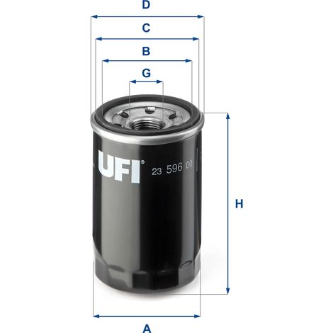 Filtro de aceite UFI 23.596.00