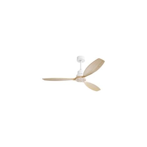 Ventilateur de plafond éclairage 52 pouces avec 3 pales en bois massif, 6 vitesses et télécommande pour terrasse & salon (1/5)