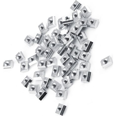 Écrou coulissant en acier au carbone nickelé pour accessoires de profilés en aluminium (EU20 M4) (1/5)