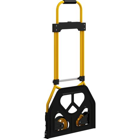 Chariot à bagages avec poignée télescopique, capacité de 60 kg, cadre en acier, jaune (1/5)