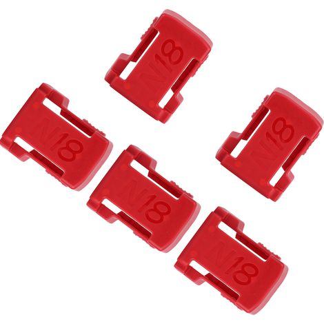 5er-Pack Batteriehalterung mit Ablagefächern für Milwaukee M18 18V, rot (1/5)