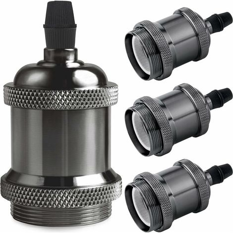 Douille E27 - Céramique Et Aluminium - 600 W - 250 V - Résistance Thermique 600 °C - Pour Ampoules Edison - Lot De 4 (1/5)