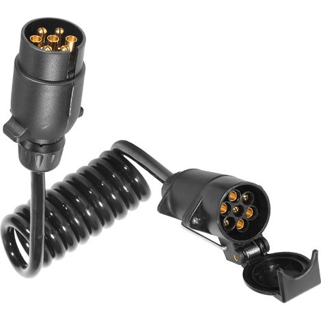 1meters Rallonge Remorque 7Broches Câble D'extension de Remorque 12V Faisceau Câble Adaptateur Remorque Précâblé Spiralépour Adaptateur (1/5)