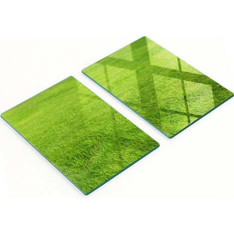 Tavole decorative multifunzionali in vetro per cucina, effetto erba verde, 2x40x52 cm (1/5)