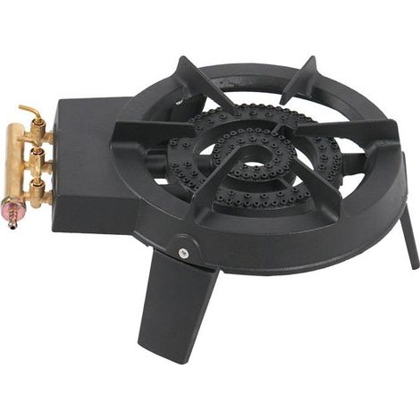 Réchaud à gaz portable en fonte pour camping extérieur Réchaud à gaz universel 3 pieds, 44.532.518.9cm, noir, 1pc (1/4)